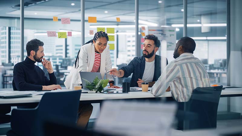 meeting room with people